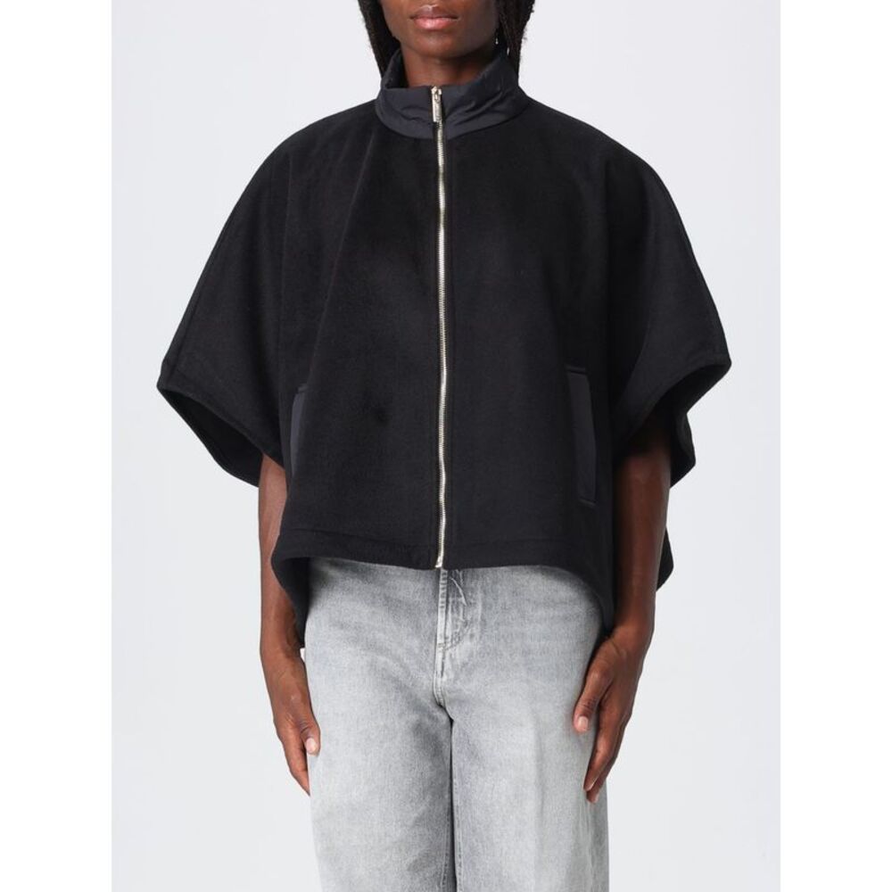 Twinset Women Twinset Cropped Wool Cloth Cape With High Neck And Zip Closure